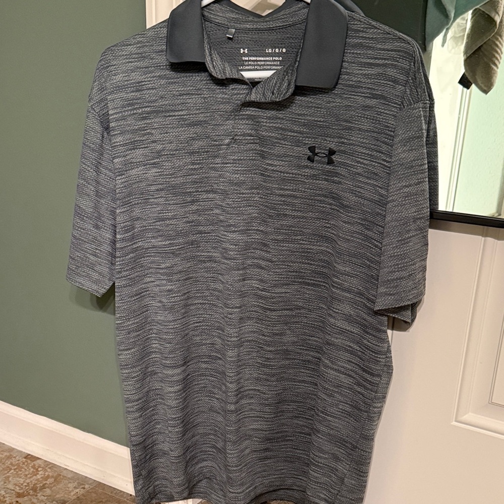 Under Armour Men's Heathered Charcoal Polo Shirt